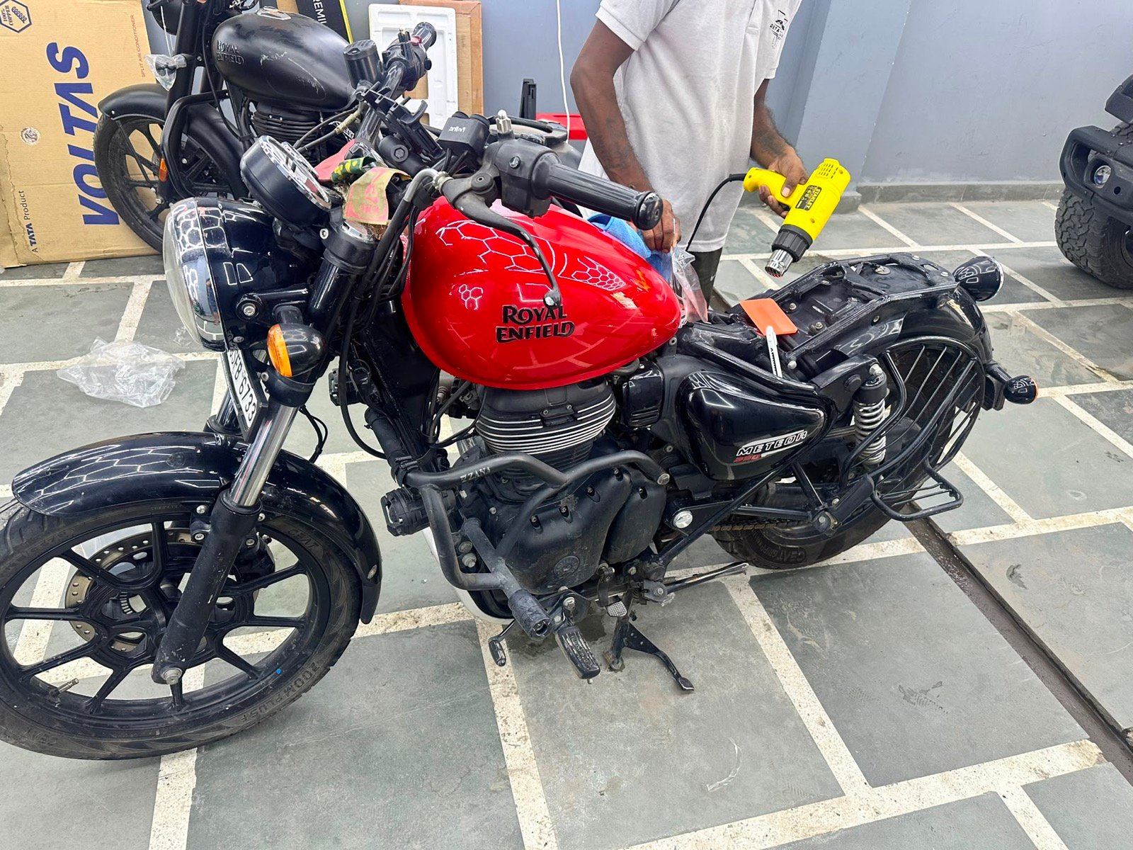 Royal Enfield paint protection work at Broverse