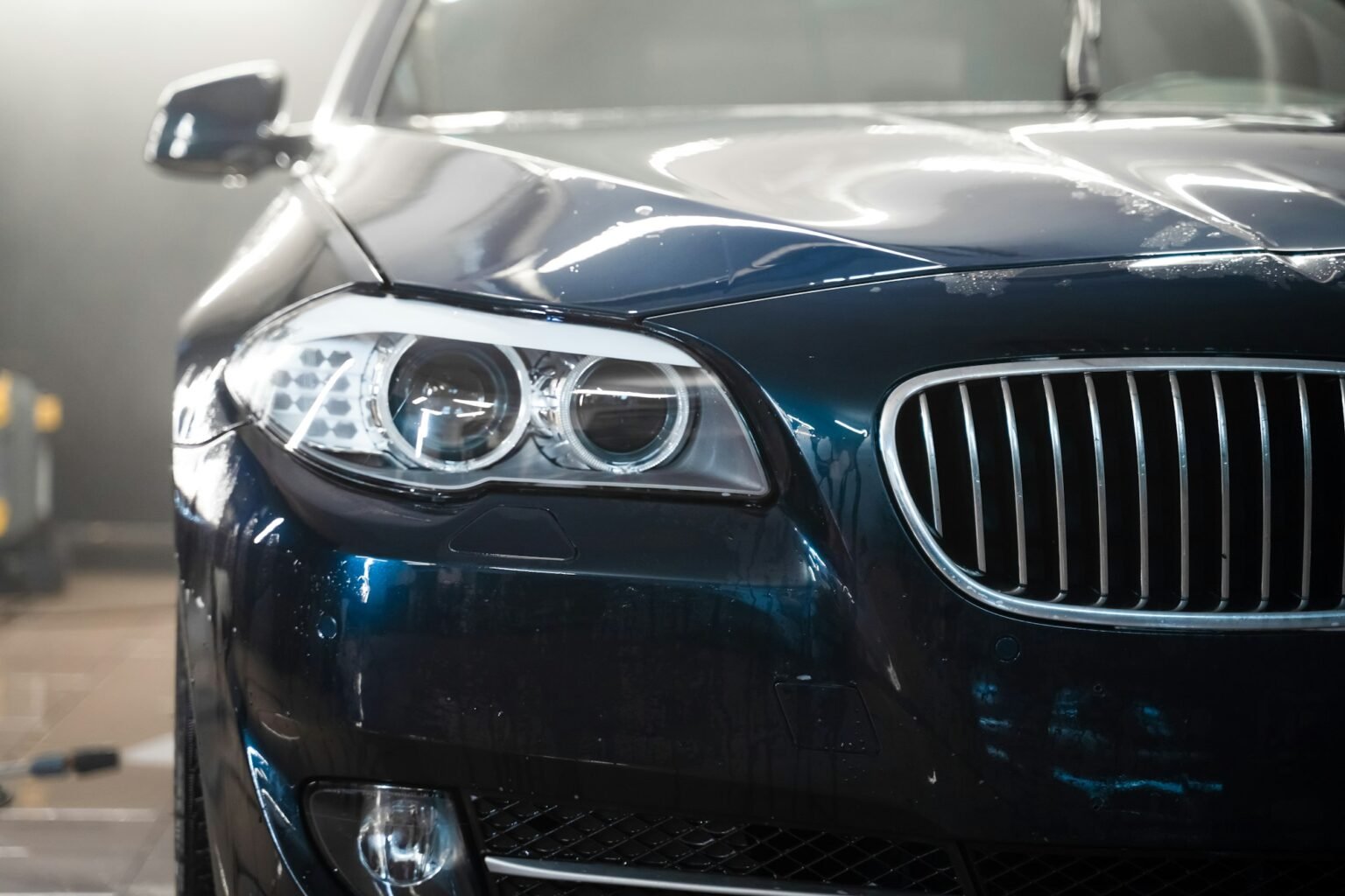 Freshly washed car at a car wash